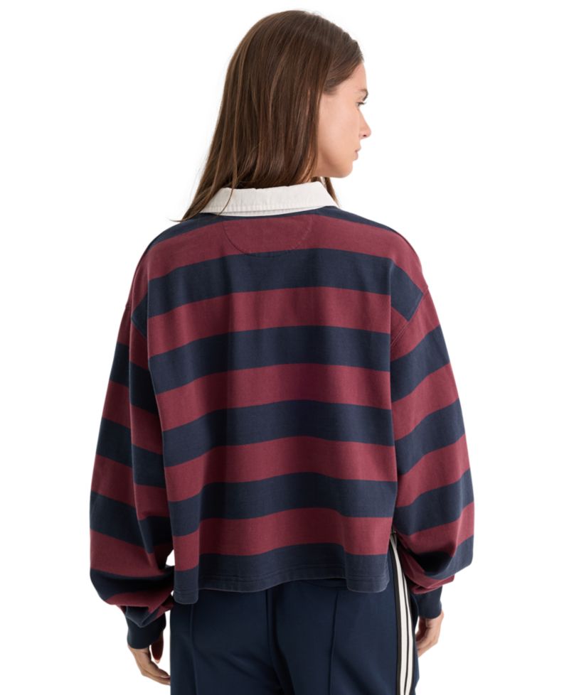 Women's Cropped Rugby Polo T-Shirt