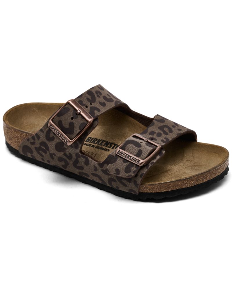 Little Girls Arizona Two-Strap Cork Footbed Leopard Print Sandals from Finish Line