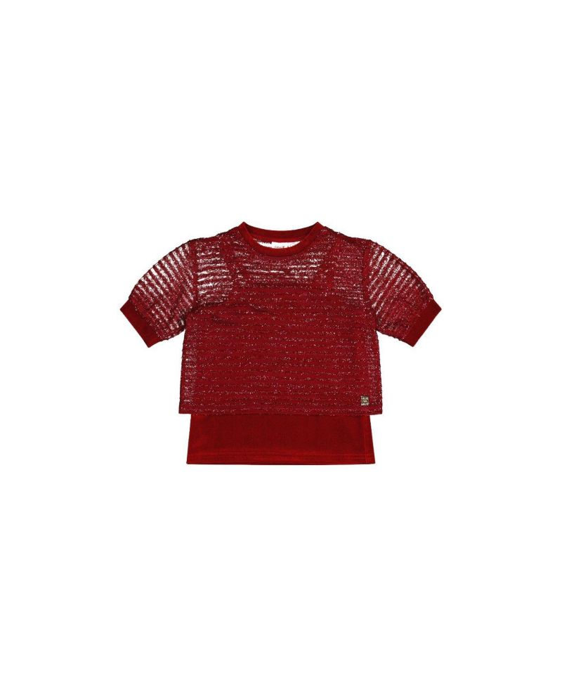 Little and Big Girl 6-14 Fake Layering Top