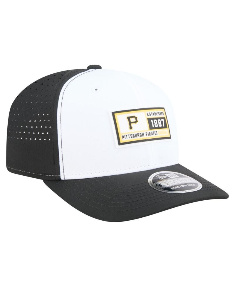 Men's White/Black Pittsburgh Pirates Established Patch 9SEVENTY Adjustable Hat