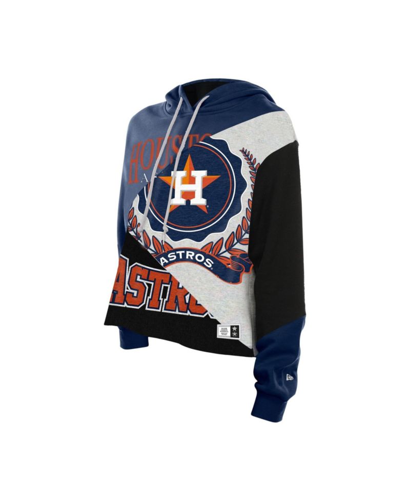 Women's Houston Astros Color Block Cropped Boxy Hoodie