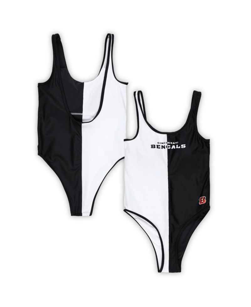 Women's Black, White Cincinnati Bengals Last Stand One-Piece Swimsuit