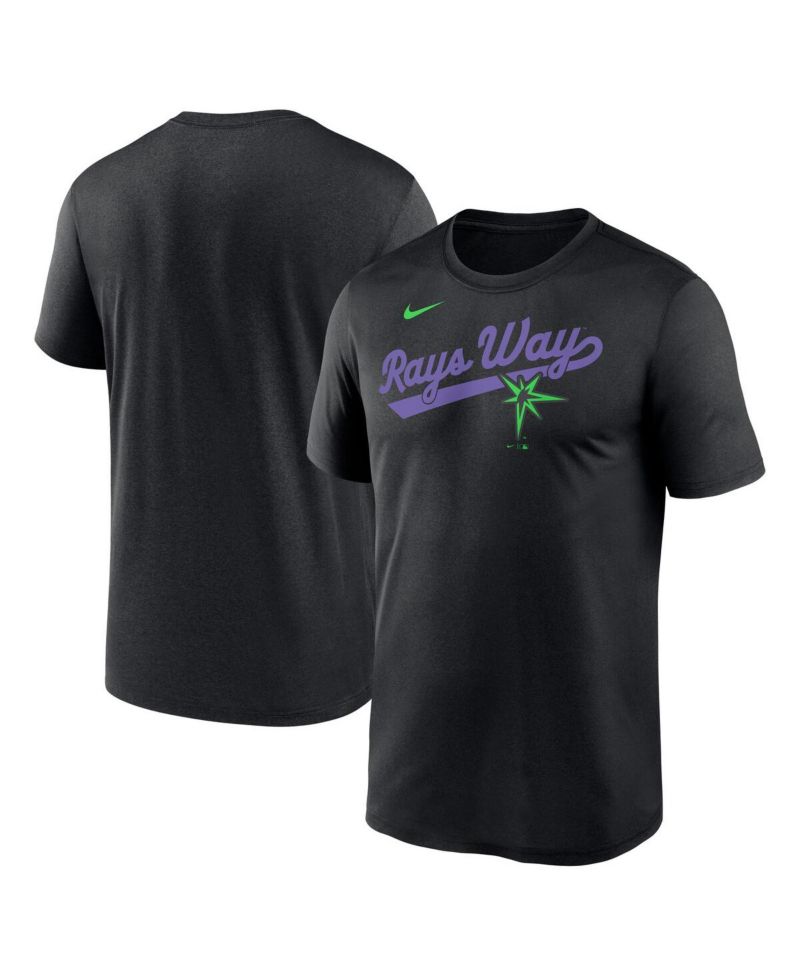 Men's Black Tampa Bay Rays 2025 City Connect Team Phrase Script Legend Performance T-Shirt