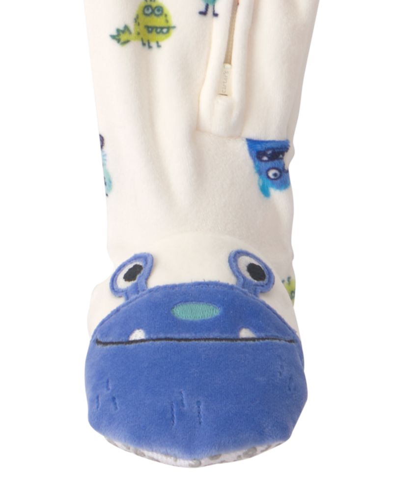 Carters Baby Boys' Monster 2-Way Zip Dream Plush Snug-Fit Footed Pajama