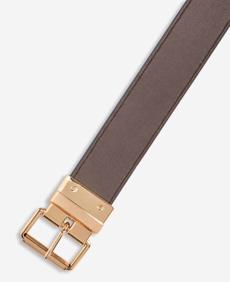 Reversible Solid to Half-Snake-Embossed Pant Belt