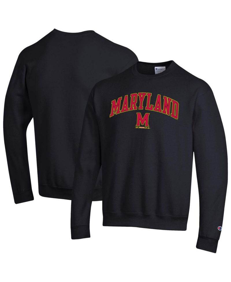 Men's Black Maryland Terrapins Arch Over Logo Pullover Sweatshirt