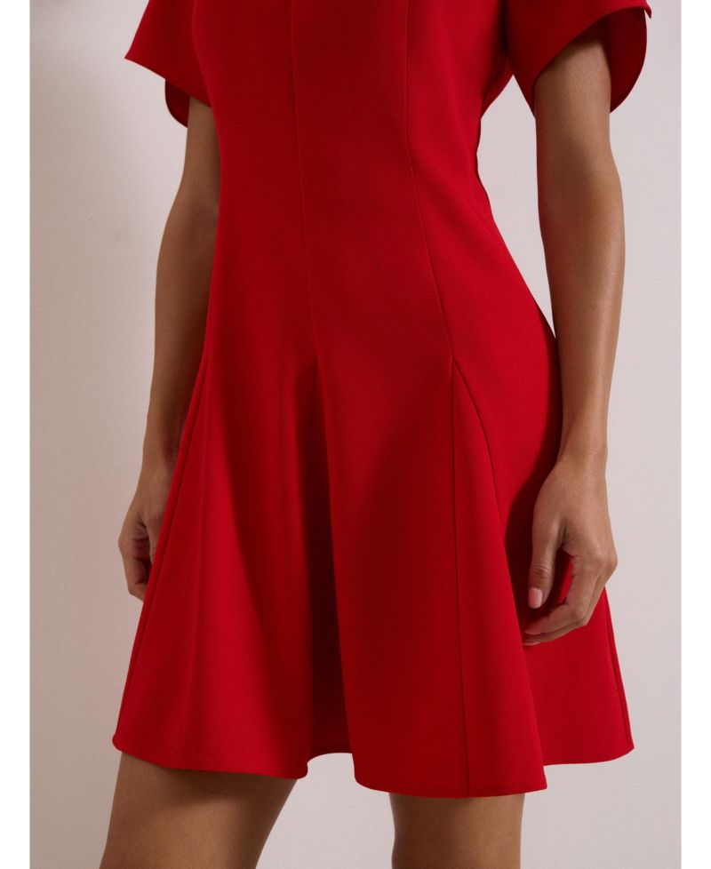 Women's Elia Fit-Flare Mini Keyhole-Neck Dress