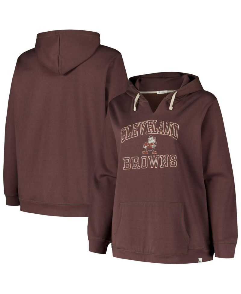 Women's Plus Size Brown Cleveland Browns Kennedy Pullover Hoodie