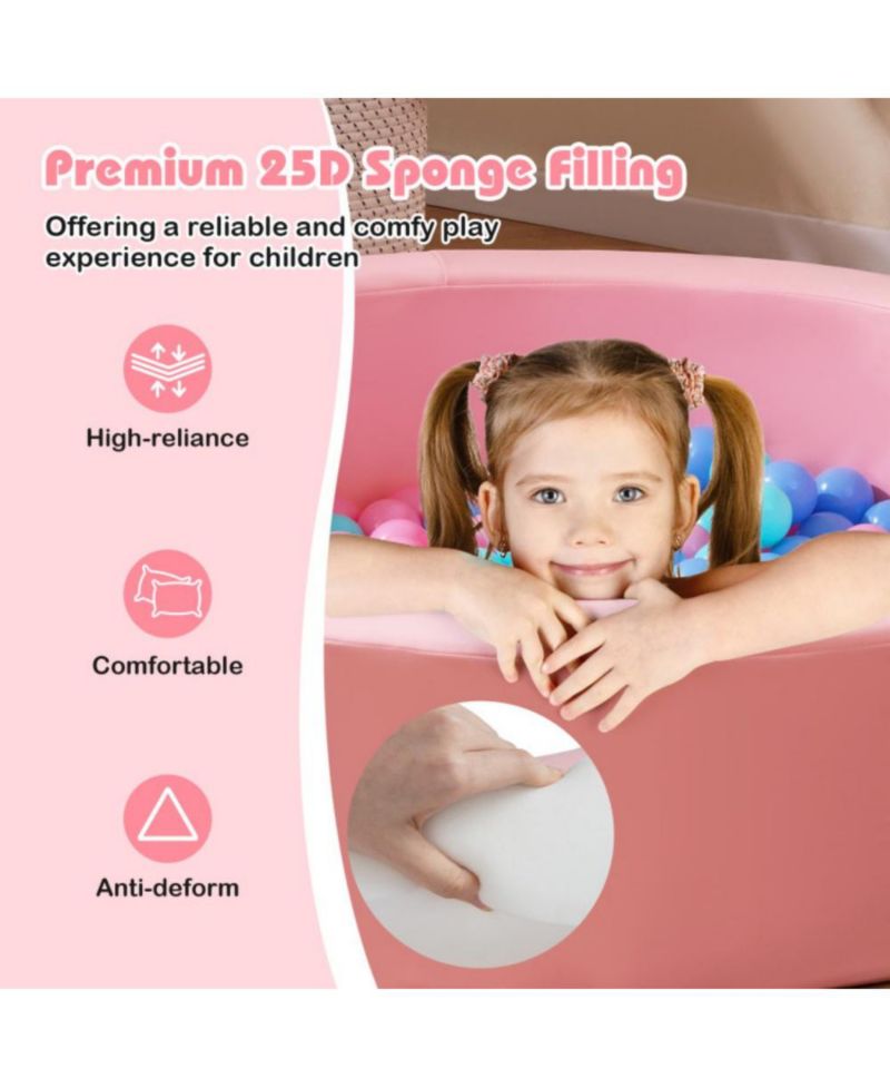 42.5 Inch Round Foam Ball Pit with Washable PU Cover