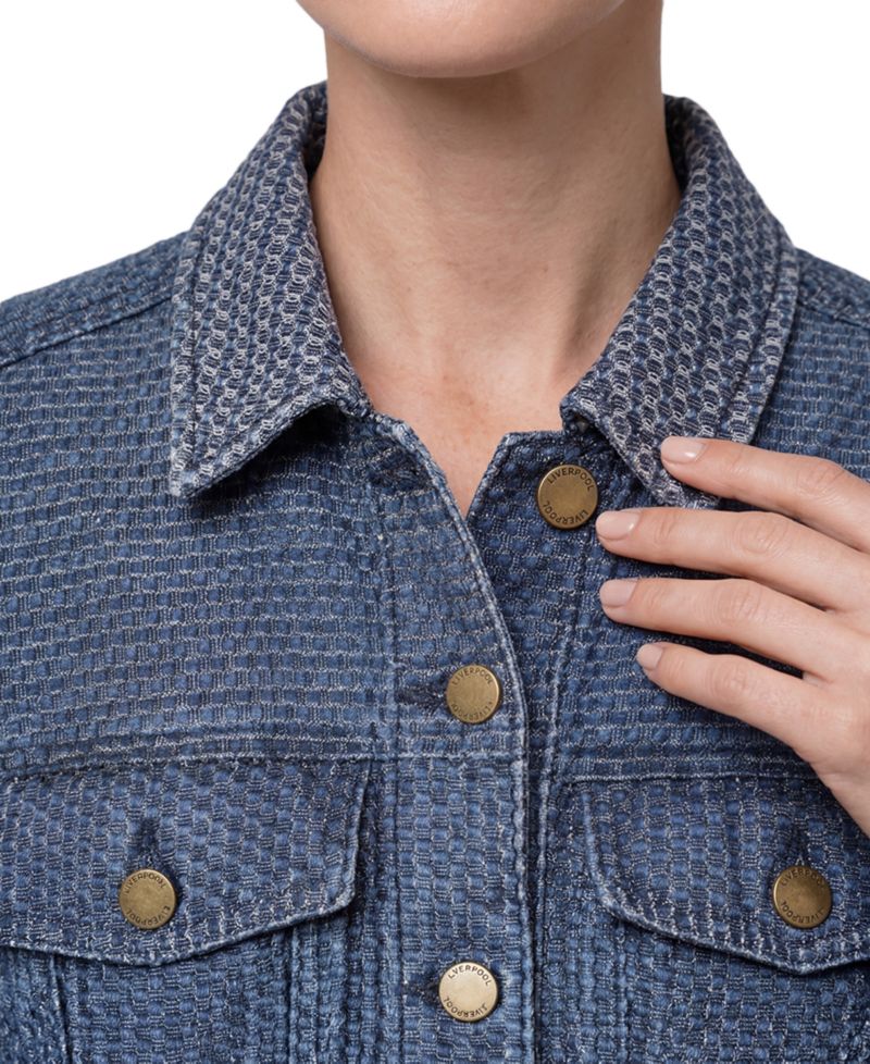 Petite Fit and Flare Trucker Denim Jacket