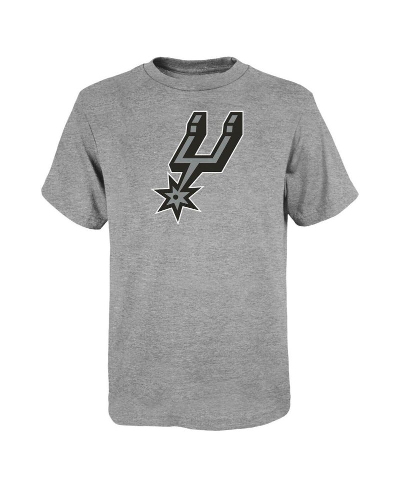 Big Boys and Girls Gray San Antonio Spurs Primary Logo T-Shirt