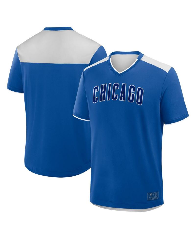 Men's Royal Chicago Cubs Walk Off V-Neck T-Shirt
