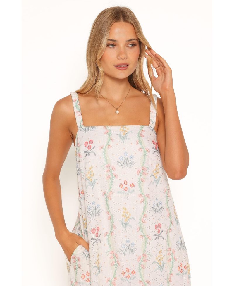 Women's Kaira Square Neck Floral-Print Tiered Maxi Dress