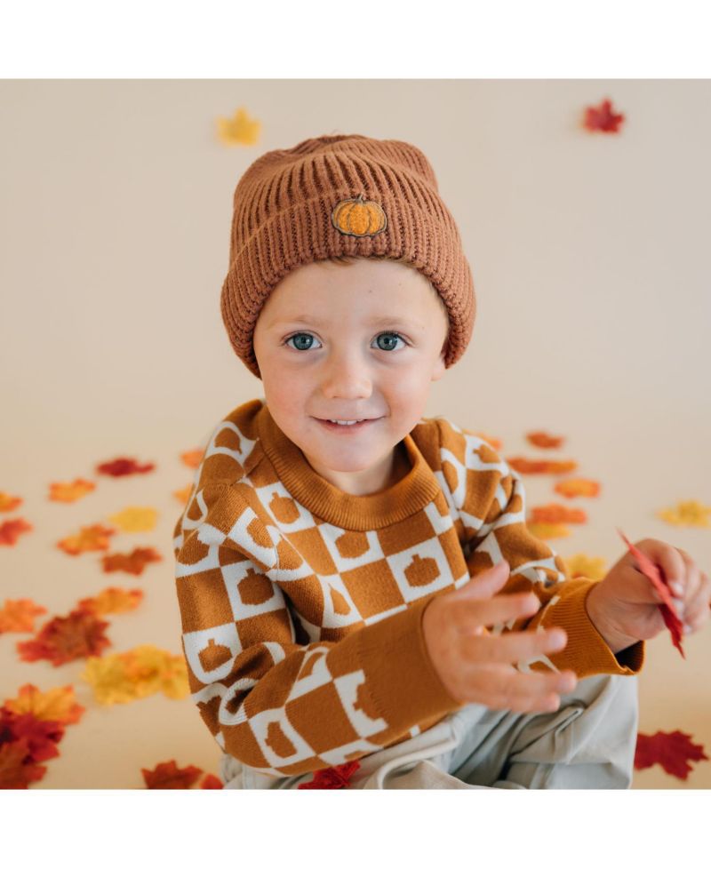 Big Boys (10-12) Pumpkin Checkers Sweater