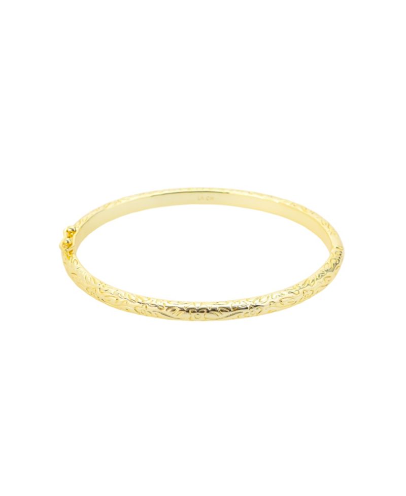 Gold-Tone Plated Tooled Bangle Bracelet