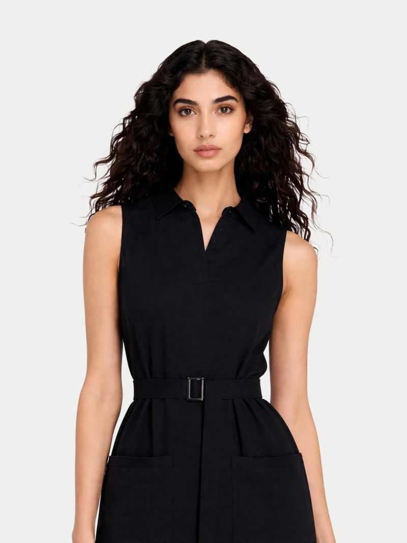 Women's Sleeveless Silk Cashmere Polo Dress