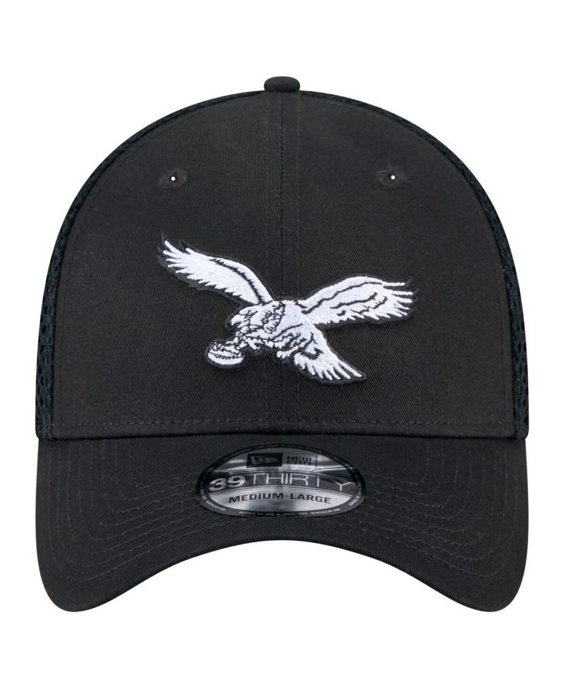 Men's Black Philadelphia Eagles Main Neo 39THIRTY Flex Hat
