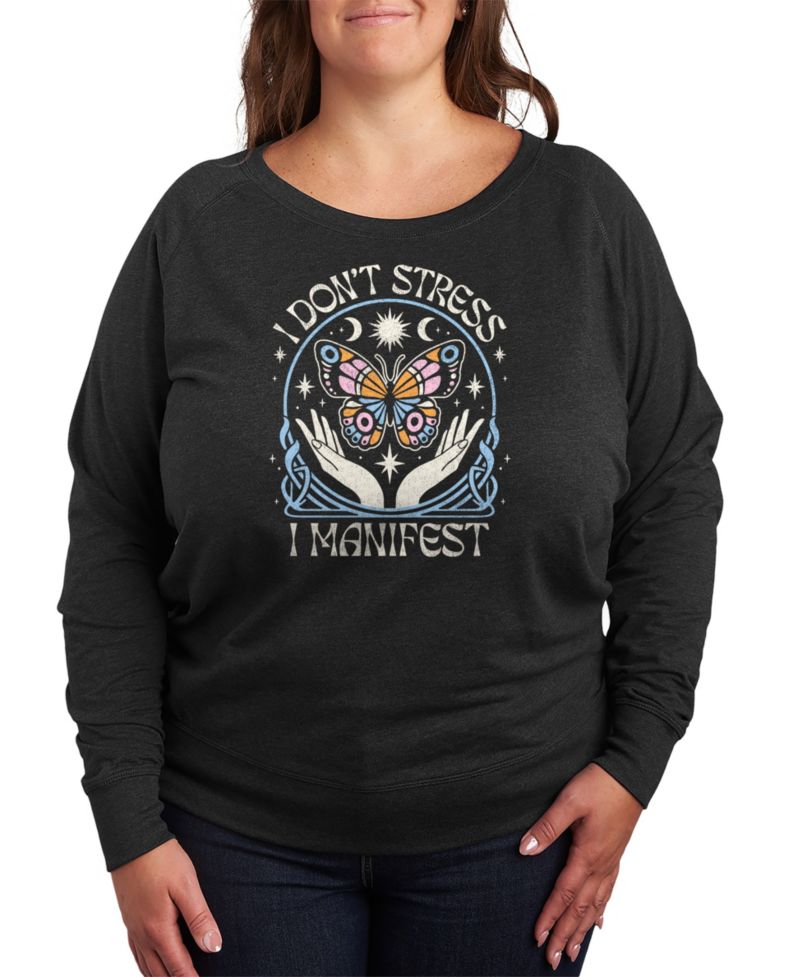 Plus Size Don't Stress Manifest Graphic Pullover T-Shirt