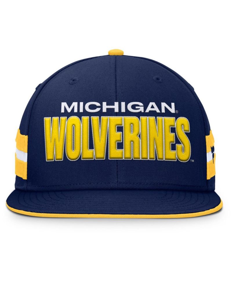 Men's Navy Michigan Wolverines Pick Off Fitted Hat