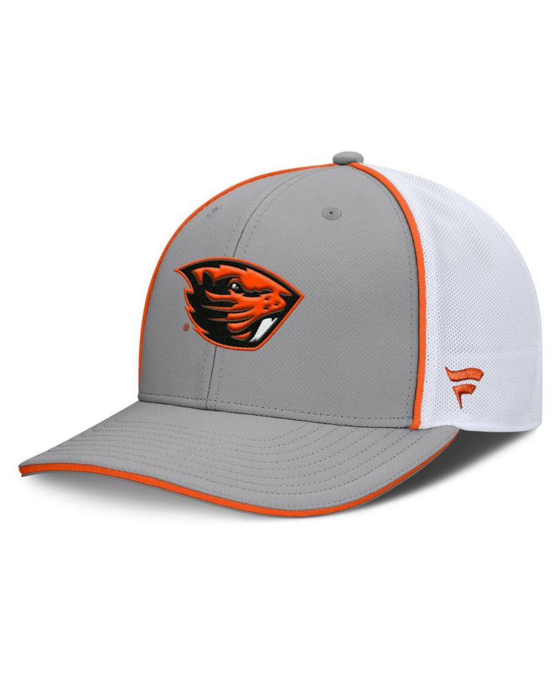 Men's Gray/White Oregon State Beavers Rapid Trucker Adjustable Hat