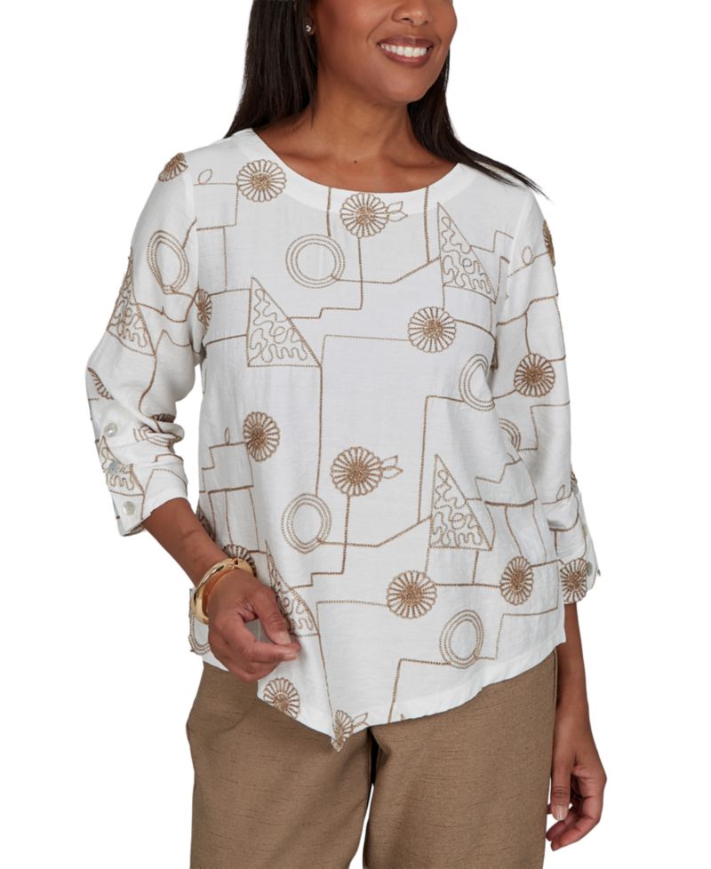 Women's Union Square Sparkle Soutache Geo Floral Top