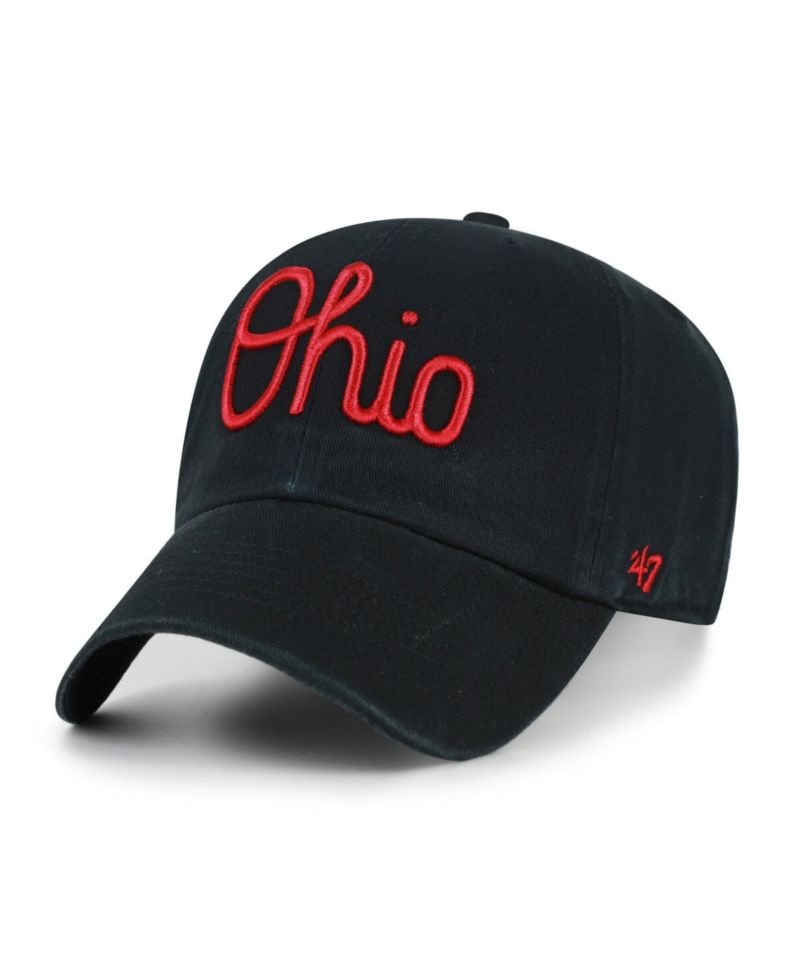 Men's '47 Black Ohio State Buckeyes Vault Clean Up Adjustable Hat