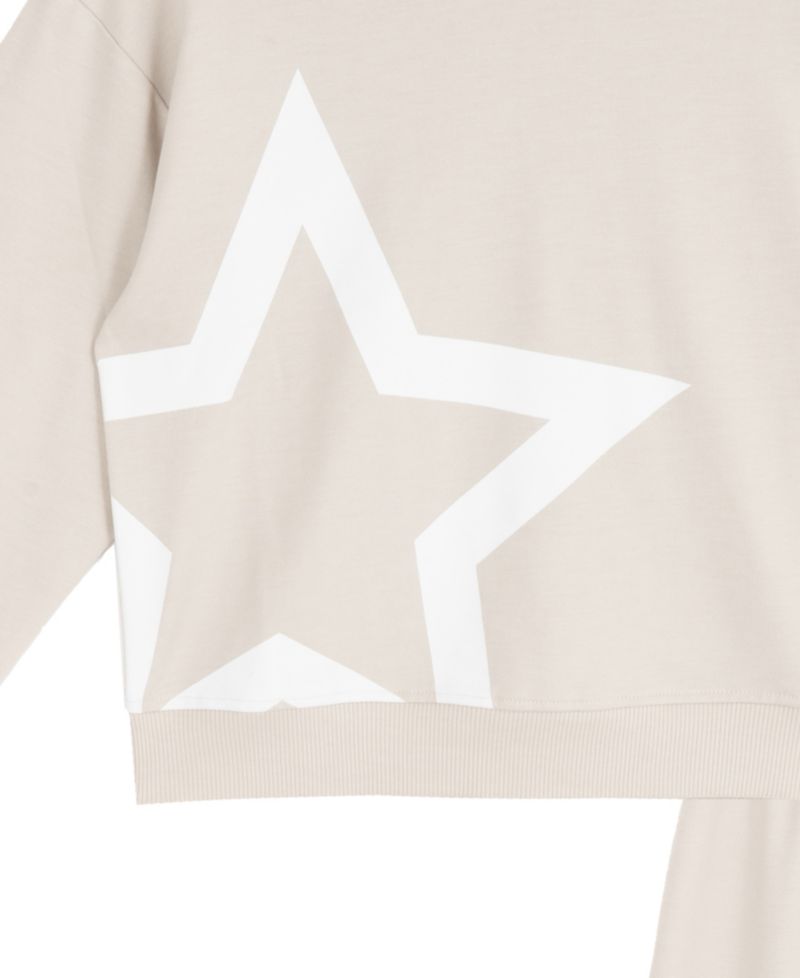 Girls' 7-12 Long-Sleeve Gray Star Hoodie and Pants, 2-Piece set