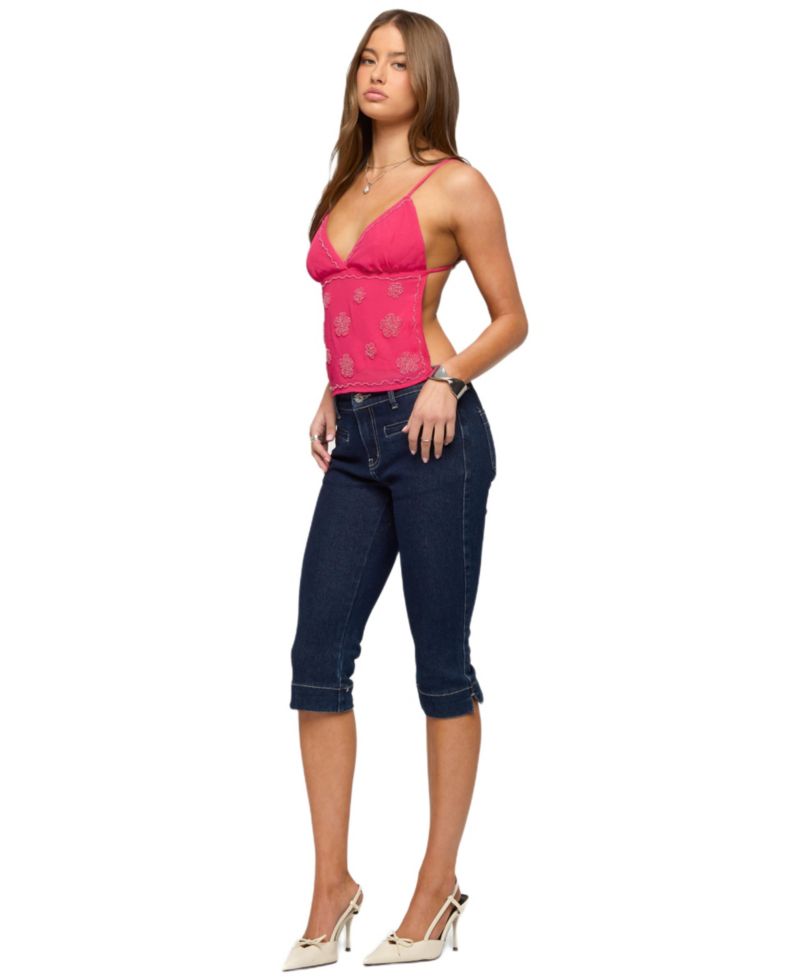 Women's Kazi Backless Floral Bead Top