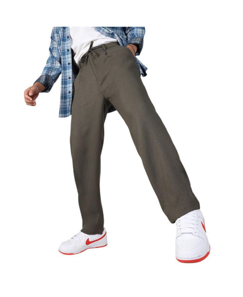Men's Pleated Drawstring Trousers