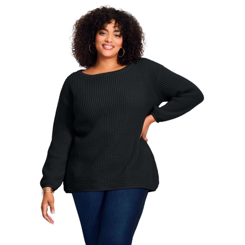 Women's Waffle Stitch Pullover Sweater