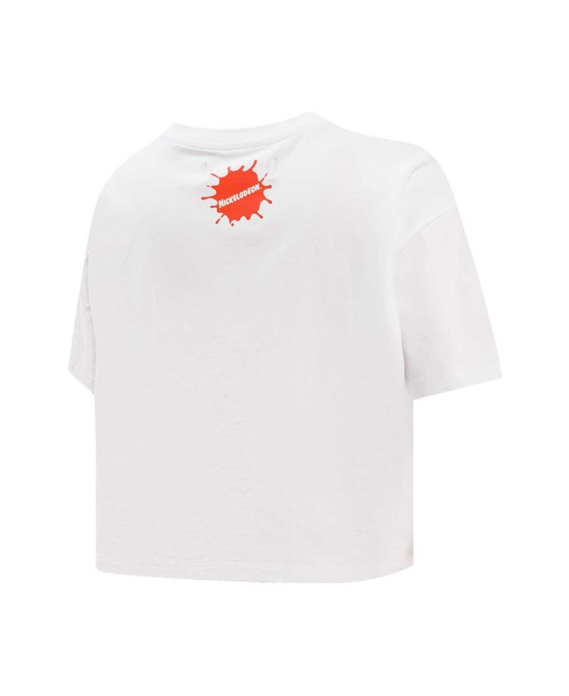 Women's White Rugrats Group Boxy Cropped T-shirt