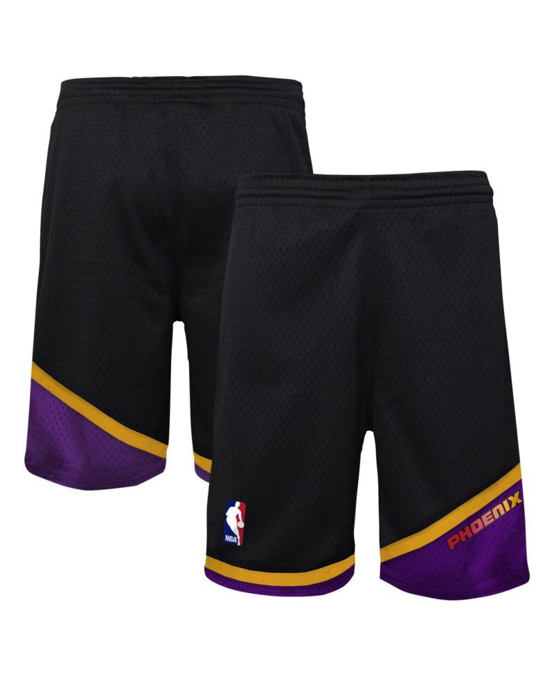Big Boys and Girls Black Phoenix Suns Hardwood Classics Swingman Shorts