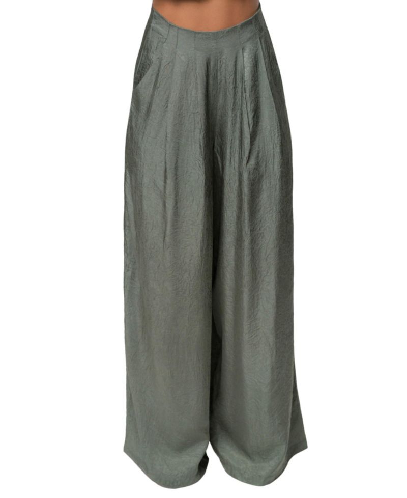 Women's Sundown High-Waisted Wide-Leg Acetate Pants