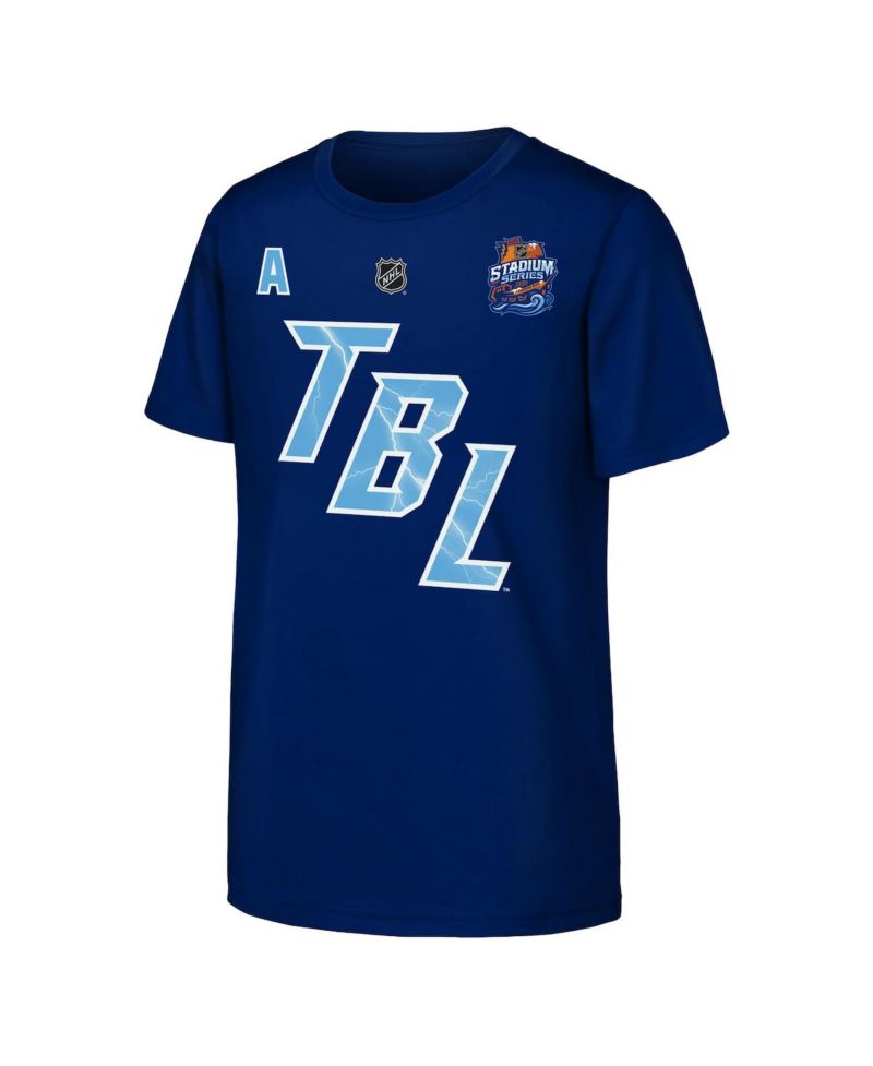 Big Boys and Girls Nikita Kucherov Blue Tampa Bay Lightning Alternate Captain 2026 Stadium Series T-Shirt