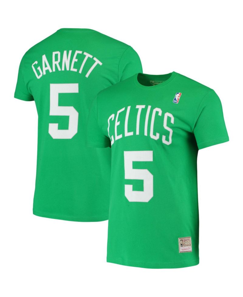 Men's Kevin Garnett Kelly Green Boston Celtics Hardwood Classics Stitch Name & Number T-Shirt