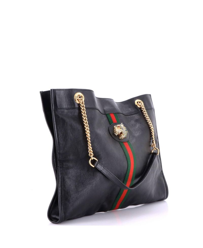 Large Rajah Chain Tote Leather