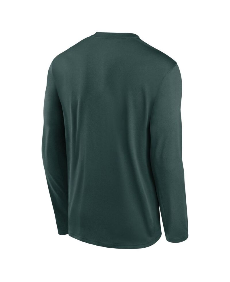 Men's Green Michigan State Spartans Primetime Center Lockup Two-Hit Legend Long Sleeve T-Shirt