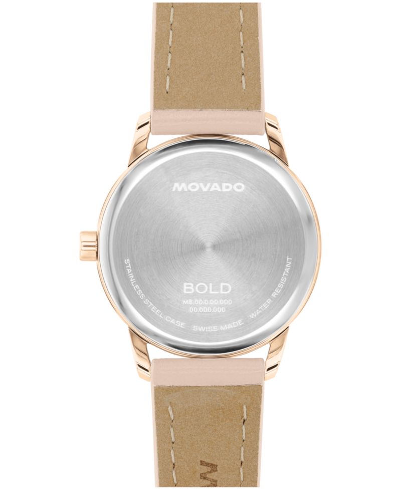 Women's Bold Echo Swiss Quartz Nude Leather Watch 30mm