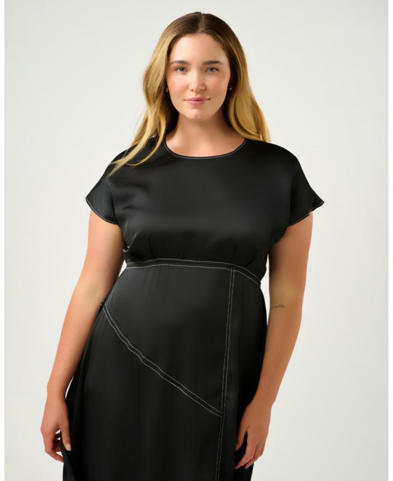 Women's Josephine Contrast Stitch Handkerchief Midi Dress