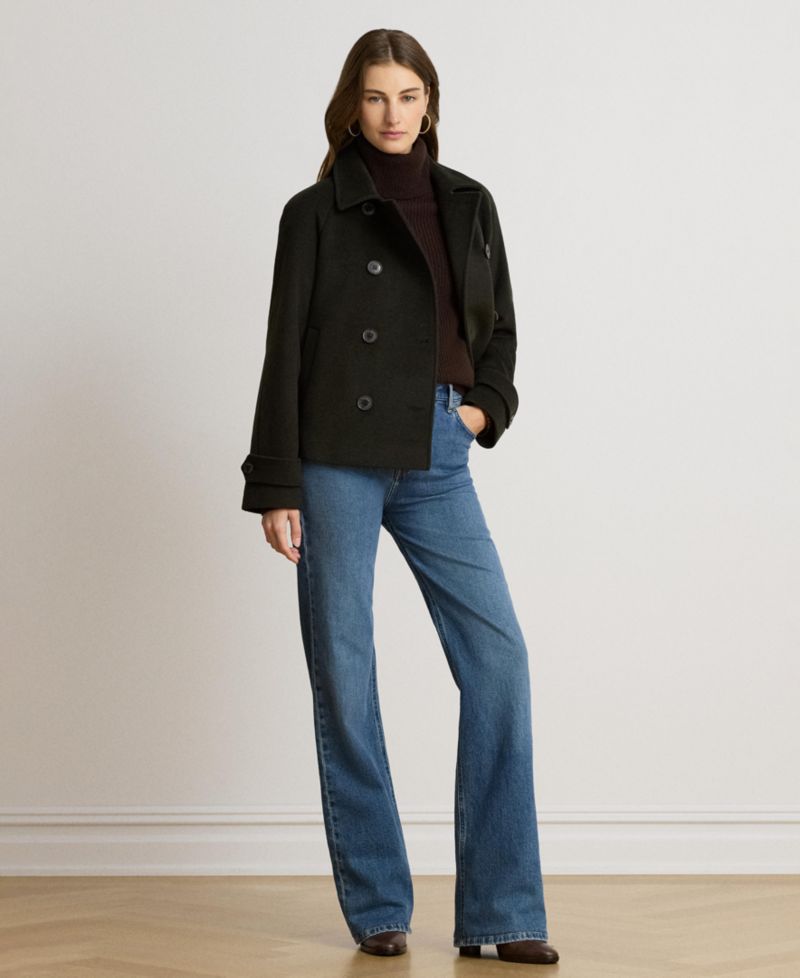 Women's Short Double Breasted Wool Coat