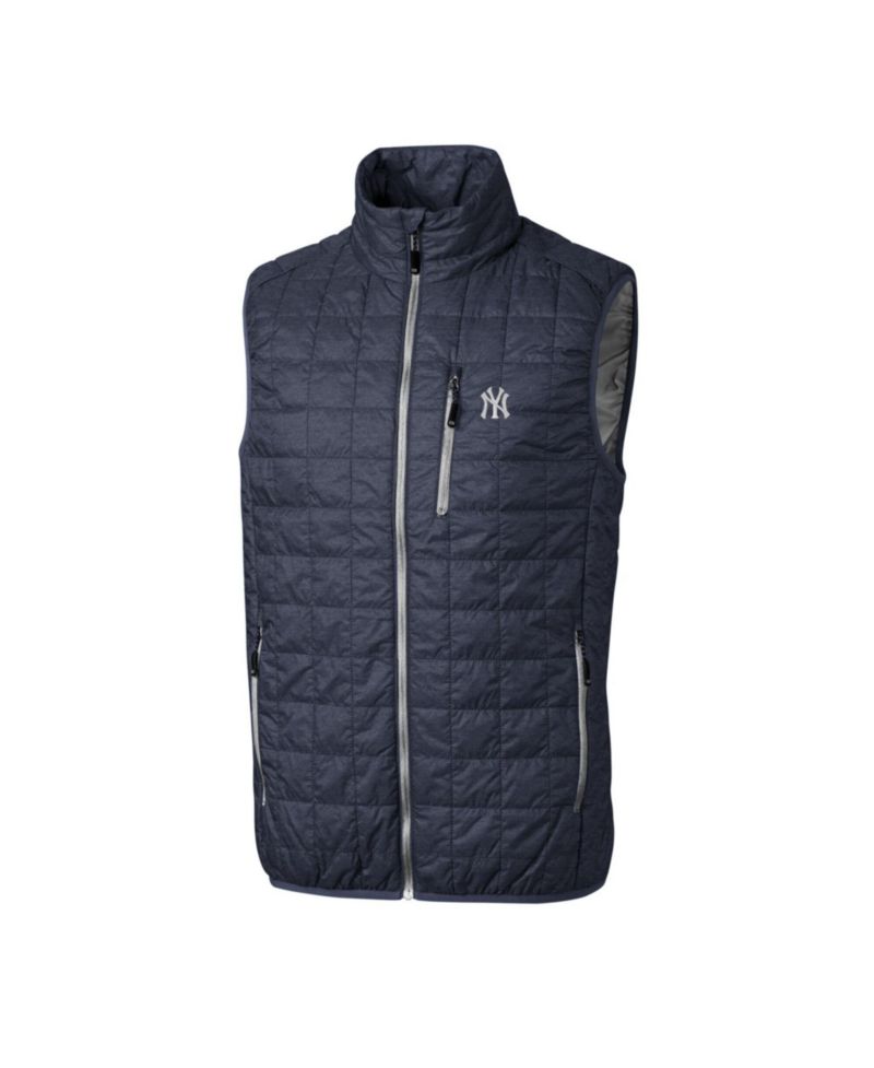 Men's Heathered Navy New York Yankees Big & Tall Rainier Full-Zip Puffer Vest