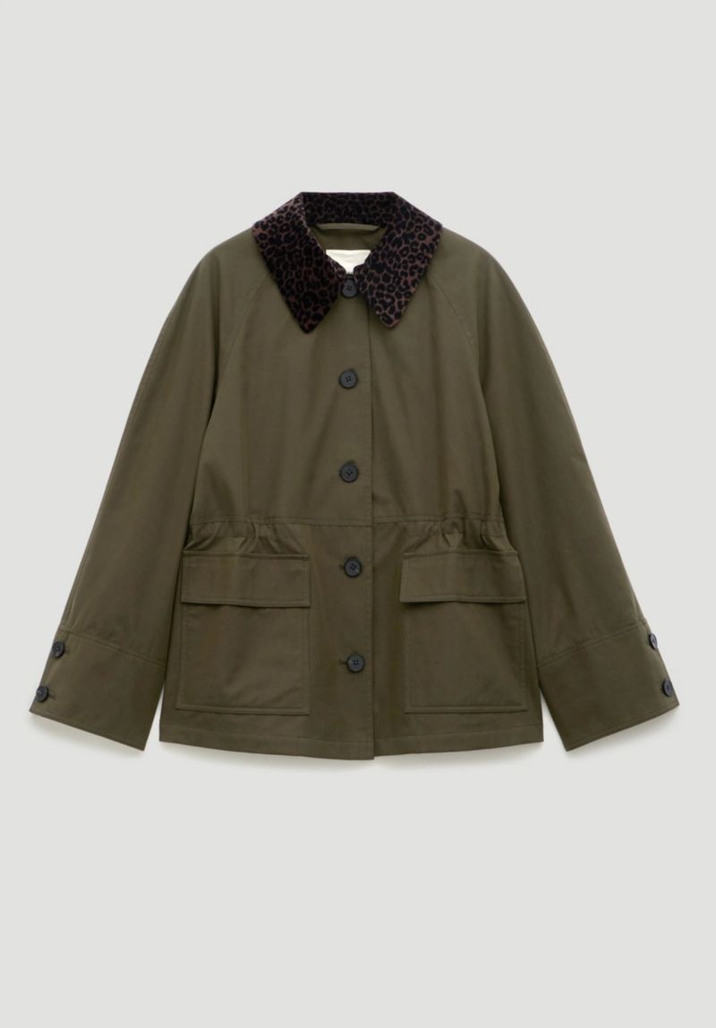 Women's Leopard Collar Barn Jacket