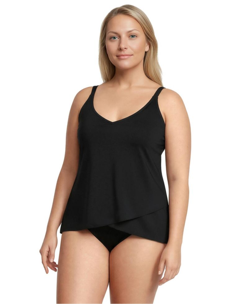 Plus Size Tulip Hem Tankini Top 24.5"