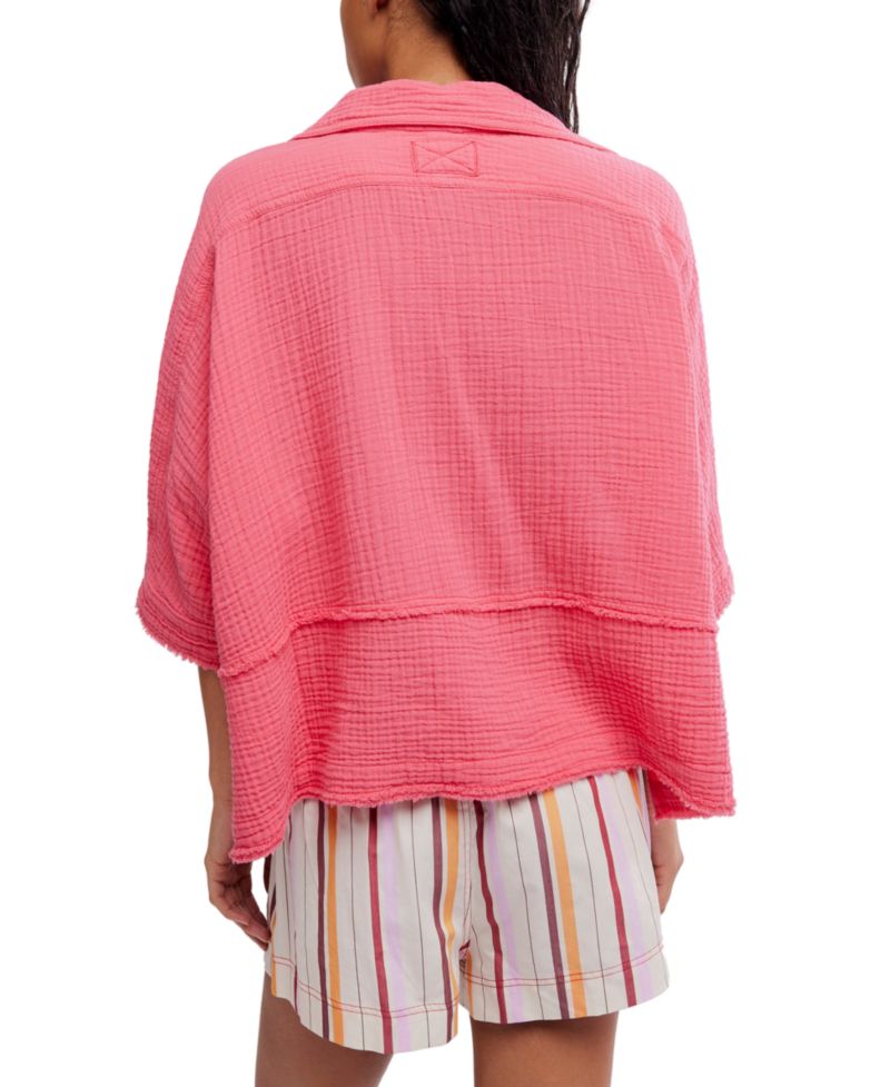 Women's Happy Days Collared Cotton Top