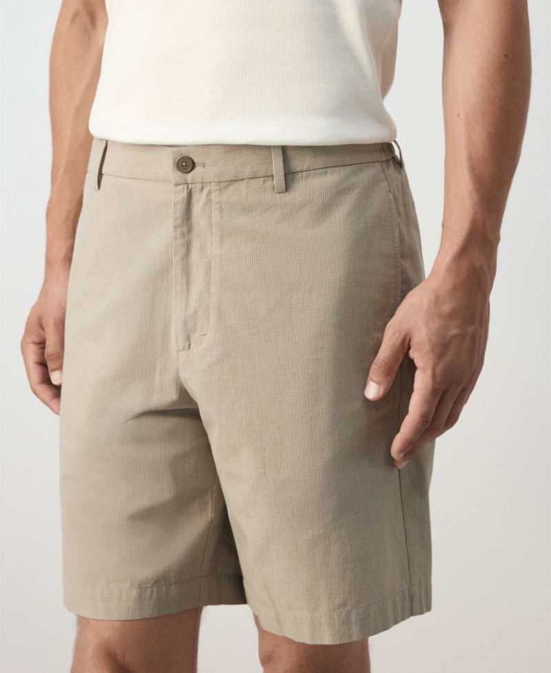 Men's Slim-Fit Micro-Check Bermuda 8.54" InseamShorts