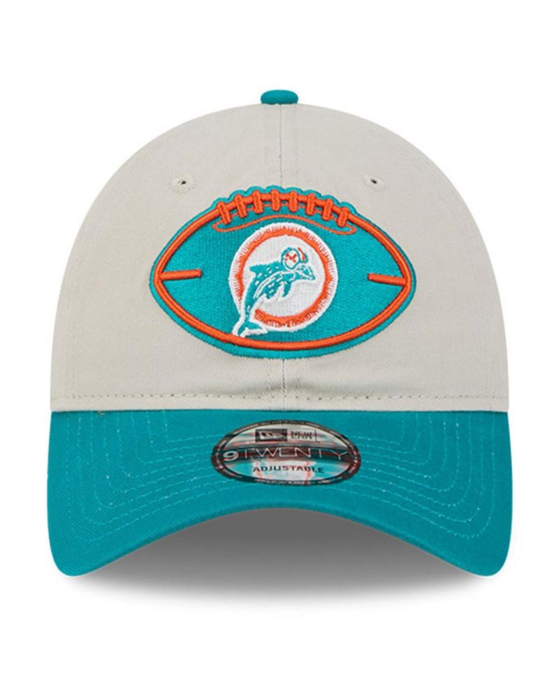 Men's Stone/Aqua Miami Dolphins 2024 Sideline Historic 9TWENTY Adjustable Hat