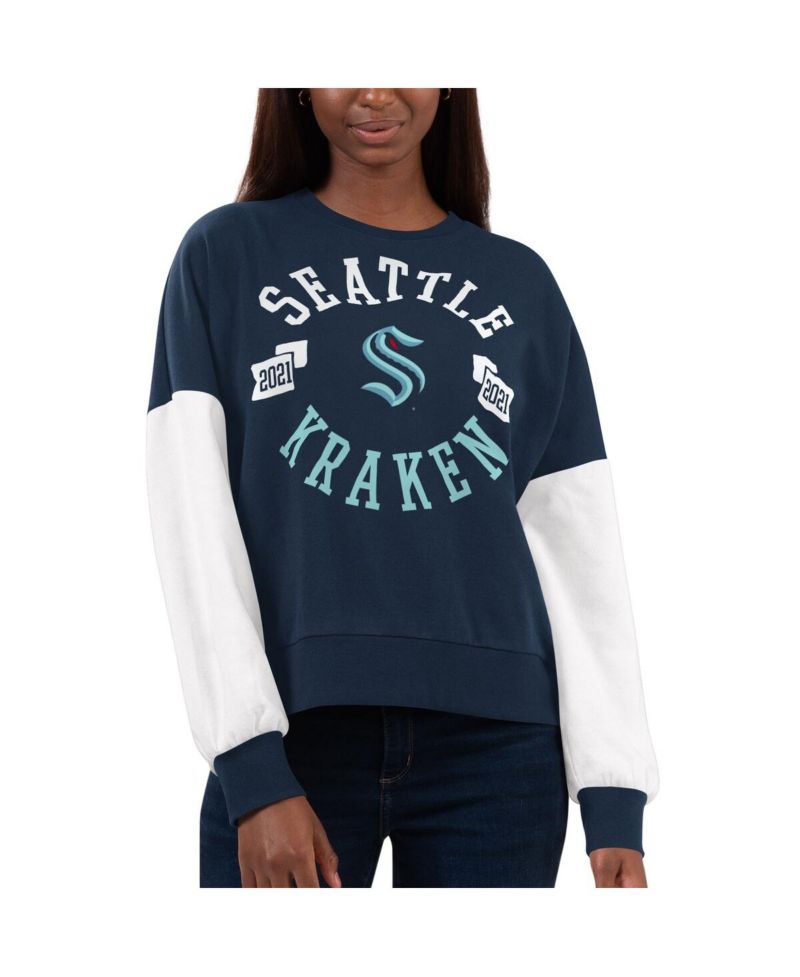 Women's Deep Sea Blue Seattle Kraken Team Pride Pullover Sweatshirt