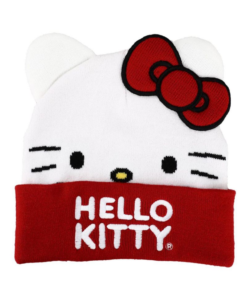 Men's Sanrio Face Bow Embroidered Beanie Hat for Adults