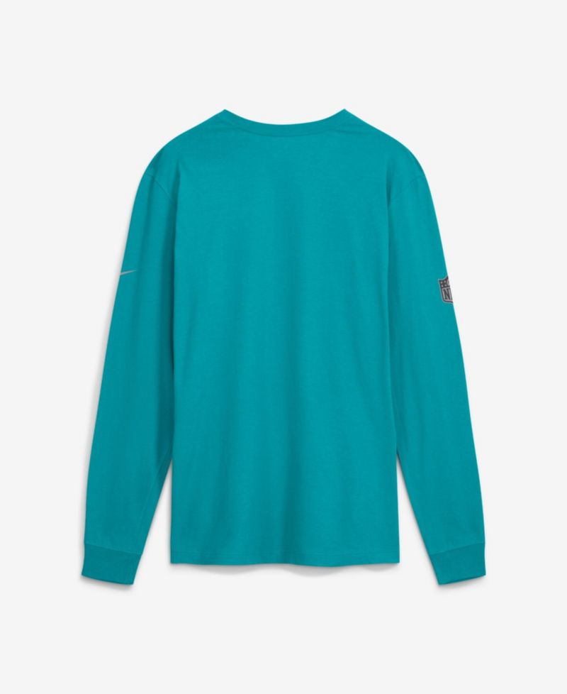 Men's Aqua Miami Dolphins Sideline Bold Arch Star Dri-FIT Long Sleeve T-Shirt