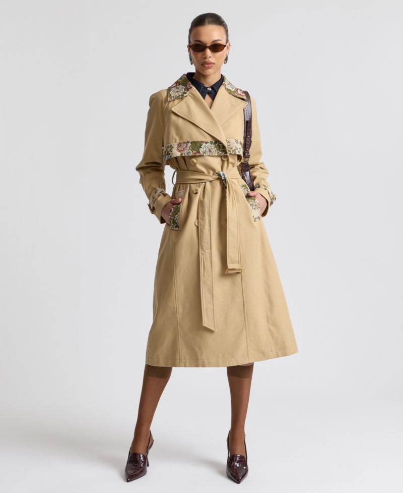 Women's Combo Belted Trench Coat